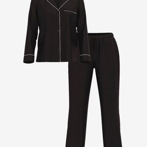 Victoria's Secret Black Pajama Set with White Trim